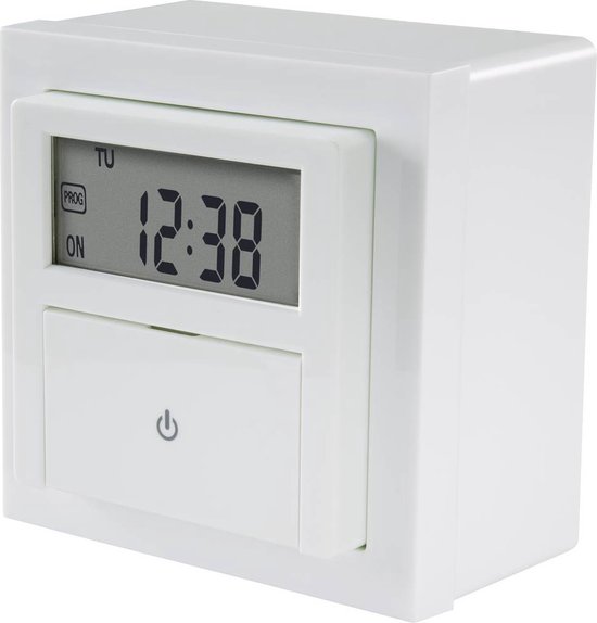 Sygonix SY-4504968 Inbouwtimer Digitaal Weekprogramma 1800 W Countdown-functie, Incl. opzetframe, START/STOP functie, Programmeerfunctie, Toevalsfunctie,