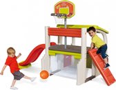 Smoby multifunctioneel speelplaats Slide House met luifel en basketbal