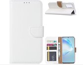 LuxeBass Hoesje geschikt voor Huawei Y7 2018 - Bookcase Wit - portemonnee hoesje - telefoonhoes - gsm hoes - telefoonhoesjes