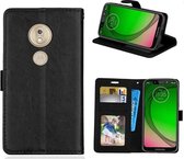 LuxeBass Hoesje geschikt voor Motorola Moto G7 Play hoesje book case zwart - telefoonhoes - gsm hoes - telefoonhoesjes