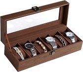 Horlogebox 6 vakken | Horlogedoos hout
