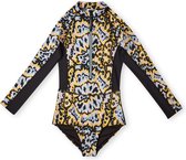 O'Neill - UV Zwempak voor meisjes - Onepiece Longsleeve - Oranje - maat 6 (126-133CM)