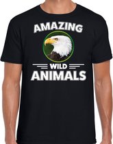 T-shirt zeearend - zwart - heren - amazing wild animals - cadeau shirt zeearend / arend roofvogels liefhebber S