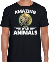 T-shirt jaguar - zwart - heren - amazing wild animals - cadeau shirt jaguar / jachtluipaarden liefhebber S