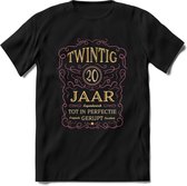 20 Jaar Legendarisch Gerijpt T-Shirt | Oud Roze - Ivoor | Grappig Verjaardag en Feest Cadeau Shirt | Dames - Heren - Unisex | Tshirt Kleding Kado | - Zwart - S