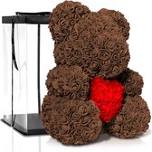 valentijn cadeautje voor hem en haar - knuffelbeer teddybeer Rozenblaadjes (kopie)