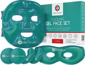 Verkoelende Gel Gezicht Masker en Koud Oogmasker - Veilige Gel-Technologie Medi Grade Complete Gel Set Gezicht, Ogen, Onder Ogen Ice Pack, Koeltas Inbegrepen, Kalmerende Kou Tegen Wallen en K