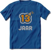 13 Jaar Feest T-Shirt | Goud - Zilver | Grappig Verjaardag Cadeau Shirt | Dames - Heren - Unisex | Tshirt Kleding Kado | - Donker Blauw - S