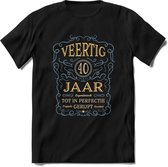 40 Jaar Legendarisch Gerijpt T-Shirt | Sky Blue - Ivoor | Grappig Verjaardag en Feest Cadeau Shirt | Dames - Heren - Unisex | Tshirt Kleding Kado | - Zwart - M