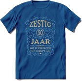 60 Jaar Legendarisch Gerijpt T-Shirt | Sky Blue - Ivoor | Grappig Verjaardag en Feest Cadeau Shirt | Dames - Heren - Unisex | Tshirt Kleding Kado | - Donker Blauw - 3XL