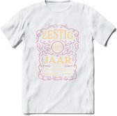 60 Jaar Legendarisch Gerijpt T-Shirt | Oud Roze - Ivoor | Grappig Verjaardag en Feest Cadeau Shirt | Dames - Heren - Unisex | Tshirt Kleding Kado | - Wit - S