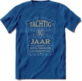 80 Jaar Legendarisch Gerijpt T-Shirt | Sky Blue - Ivoor | Grappig Verjaardag en Feest Cadeau Shirt | Dames - Heren - Unisex | Tshirt Kleding Kado | - Donker Blauw - XXL