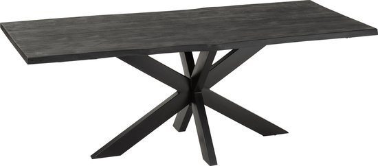 Eettafel | hout | zwart | 200x90x (h)76 cm