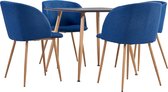 Decoways - 5-delige Eethoek stof blauw