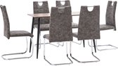 Decoways - 7-delige Eethoek kunstleer bruin