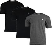 3-Pack Donnay T-Shirt (599008) - Sportshirt - Heren - Black/Charcoal marl/Black- maat XXL
