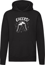 Cheers! | Unisex | Trui | Sweater | Hoodie | Capuchon | Zwart | Proost | Gezondheid | Bier | Pils | Feest