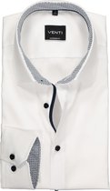 Venti Modern Fit overhemd - wit contrast - Strijkvrij - Boordmaat: 43