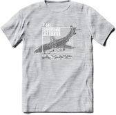 F-101 Vliegtuig T-Shirt | Unisex leger Kleding | Dames - Heren Straaljager shirt | Army F16 | Grappig bouwpakket Cadeau | - Licht Grijs - Gemaleerd - M