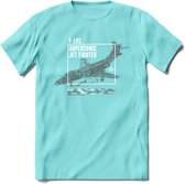 F-101 Vliegtuig T-Shirt | Unisex leger Kleding | Dames - Heren Straaljager shirt | Army F16 | Grappig bouwpakket Cadeau | - Licht Blauw - M