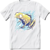 Dieren T-Shirt | Kikker shirt Heren / Dames | Wildlife frog kleding cadeau - Wit - XL