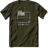 F-18 Vliegtuig T-Shirt | Unisex leger Kleding | Dames - Heren Straaljager shirt | Army F16 | Grappig bouwpakket Cadeau | - Leger Groen - L