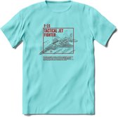 F-15 Vliegtuig T-Shirt | Unisex leger Kleding | Dames - Heren Straaljager shirt | Army F16 | Grappig bouwpakket Cadeau | - Licht Blauw - S