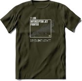 F-106 Vliegtuig T-Shirt | Unisex leger Kleding | Dames - Heren Straaljager shirt | Army F16 | Grappig bouwpakket Cadeau | - Leger Groen - S