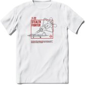 F-22 Vliegtuig T-Shirt | Unisex leger Kleding | Dames - Heren Straaljager shirt | Army F16 | Grappig bouwpakket Cadeau | - Wit - M