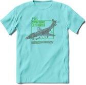 F-101 Vliegtuig T-Shirt | Unisex leger Kleding | Dames - Heren Straaljager shirt | Army F16 | Grappig bouwpakket Cadeau | - Licht Blauw - XXL
