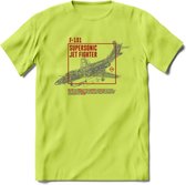 F-101 Vliegtuig T-Shirt | Unisex leger Kleding | Dames - Heren Straaljager shirt | Army F16 | Grappig bouwpakket Cadeau | - Groen - L