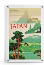 Walljar - Japan Landschap Vintage - Muurdecoratie - Plexiglas schilderij