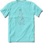 Bierbuik Bier T-Shirt | Unisex Kleding | Dames - Heren Feest shirt | Drank | Grappig Verjaardag Cadeau tekst | - Licht Blauw - XXL