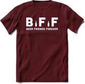 Bier Friends Forever BFF T-Shirt | Unisex Kleding | Dames - Heren Feest shirt | Drank | Grappig Verjaardag Cadeau tekst | - Burgundy - M