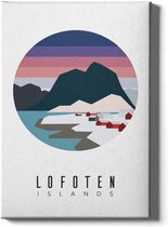 Walljar - Lofoten Norway Dawn III - Muurdecoratie - Canvas schilderij