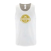 Witte Tanktop sportshirt met "Member of the Whiskey club" Print Goud Size M