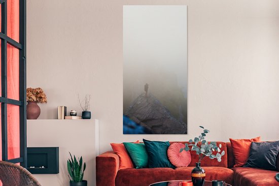 Tableau sur toile Un voyageur dans la brume - 80x160 cm - Décoration murale