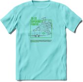 SU-33 Vliegtuig T-Shirt | Unisex leger Kleding | Dames - Heren Straaljager shirt | Army F16 | Grappig bouwpakket Cadeau | - Licht Blauw - XL