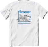 A-10 Warthog Vliegtuig T-Shirt | Unisex leger Kleding | Dames - Heren Straaljager shirt | Army F16 | Grappig bouwpakket Cadeau | - Wit - L