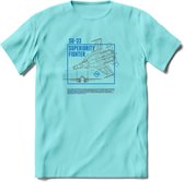 SU-33 Vliegtuig T-Shirt | Unisex leger Kleding | Dames - Heren Straaljager shirt | Army F16 | Grappig bouwpakket Cadeau | - Licht Blauw - S