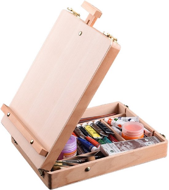Chevalet De Table En Bois Pliable Et Réglable - 33x23 Cm - Pour Aquarelle, Peinture à L'huile, Croquis - Idéal Pour Les Artistes, Débutants Et Voyage