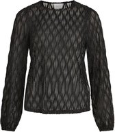 Vila T-shirt Vineli L/s Top 14071394 Black Dames Maat - 38