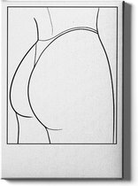 Walljar - Vrouwelijk lichaam II - Muurdecoratie - Canvas schilderij