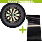 Mission Axis + Rubberen Dartmat 60*300 incl Oche + Dartbordverlichting Basic (Zwart)