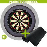 Winmau Blade 6 Triple Core + Rubberen Dartmat 60*250 + Dartbordverlichting Basic XL (Grijs)