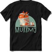 Kat murrmy T-Shirt Grappig | Dieren katten halloween Kleding Kado Heren / Dames | Animal Skateboard Cadeau shirt - Zwart - XL