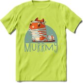 Kat murrmy T-Shirt Grappig | Dieren katten halloween Kleding Kado Heren / Dames | Animal Skateboard Cadeau shirt - Groen - XL