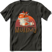 Kat murrmy T-Shirt Grappig | Dieren katten halloween Kleding Kado Heren / Dames | Animal Skateboard Cadeau shirt - Donker Grijs - XL