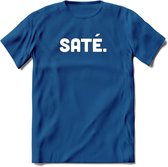 Sate - Snack T-Shirt | Grappig Verjaardag Kleding Cadeau | Eten En Snoep Shirt | Dames - Heren - Unisex Tshirt | - Donker Blauw - M