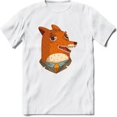 zwoele vos T-Shirt Grappig | Dieren Kleding Kado Heren / Dames | Animal Skateboard Cadeau shirt - Wit - XL